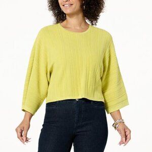 Wynne Layers Cream White Variegated Ottoman Knit Sweater XL